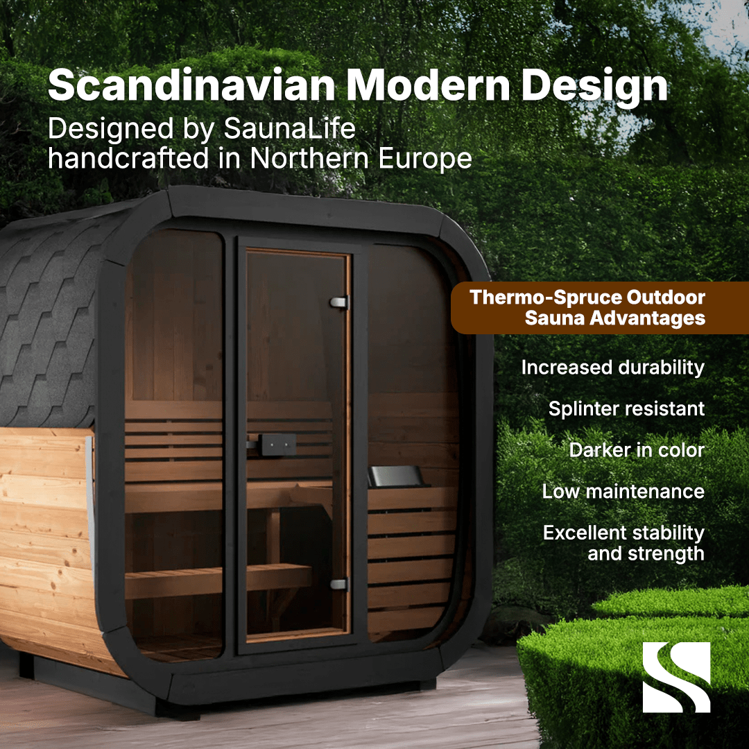 SaunaLife Sauna SaunaLife Model CL4G 3 Person Cube Series Outdoor Sauna Kit