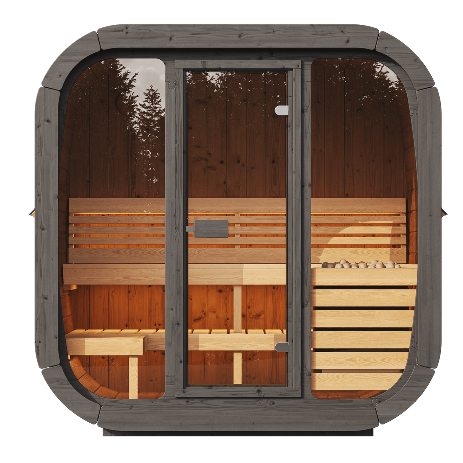 SaunaLife Sauna SaunaLife Model CL5G 4 Person Cube Series Outdoor Sauna Kit