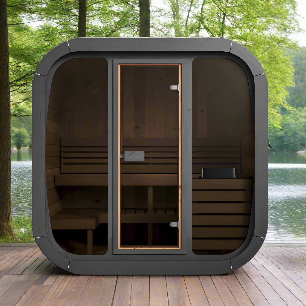 SaunaLife Sauna SaunaLife Model CL5G 4 Person Cube Series Outdoor Sauna Kit