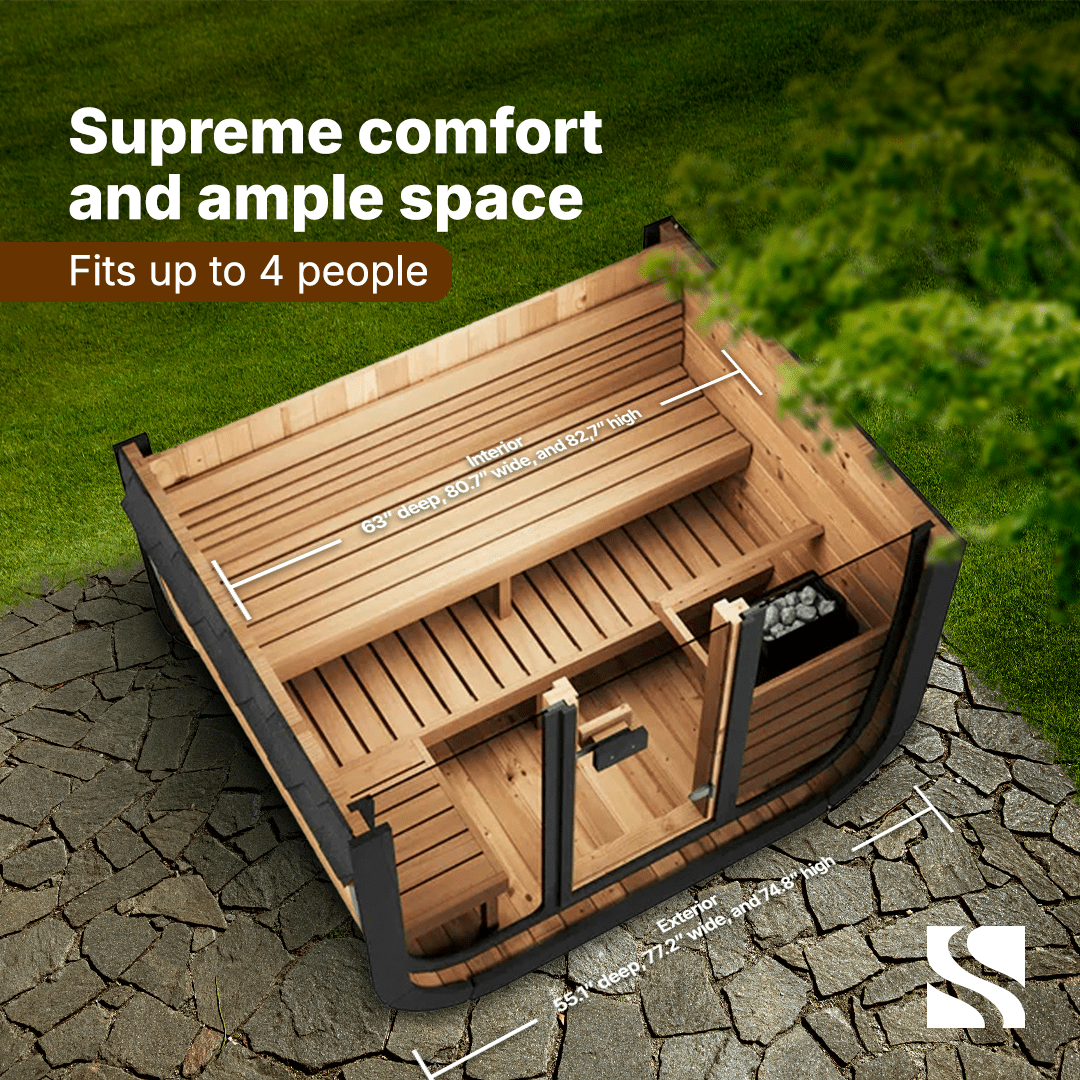 SaunaLife Sauna SaunaLife Model CL5G 4 Person Cube Series Outdoor Sauna Kit