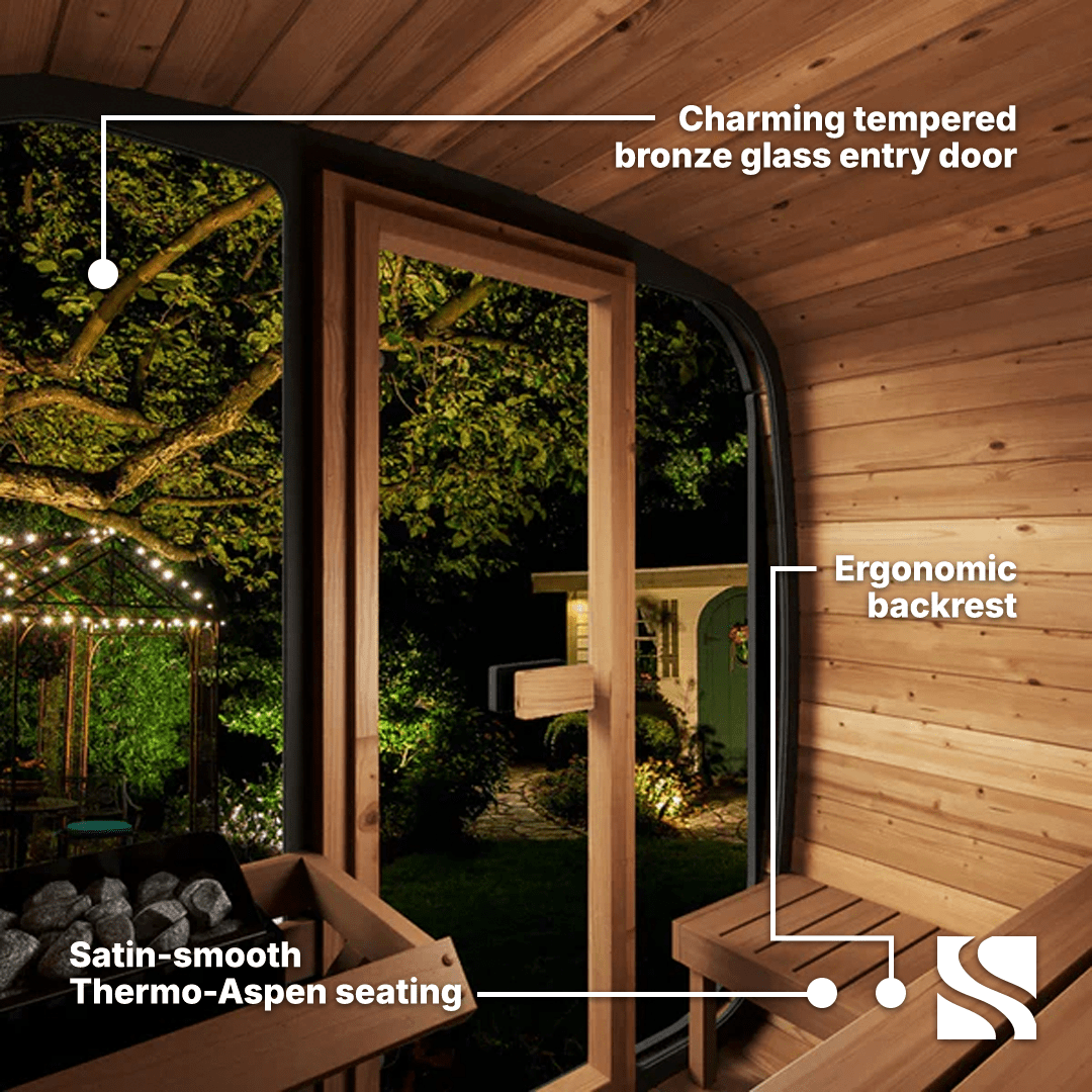 SaunaLife Sauna SaunaLife Model CL5G 4 Person Cube Series Outdoor Sauna Kit