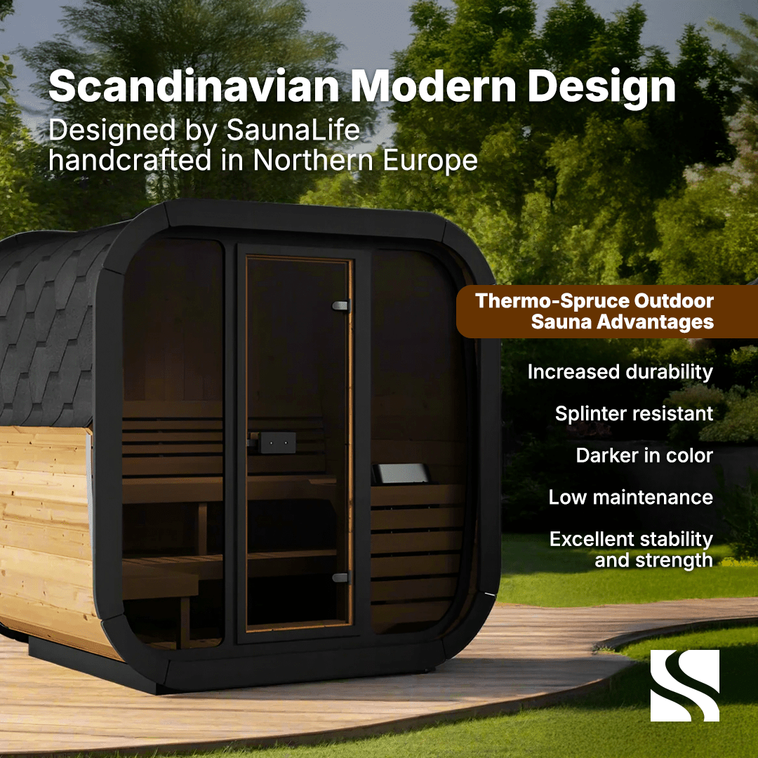 SaunaLife Sauna SaunaLife Model CL5G 4 Person Cube Series Outdoor Sauna Kit