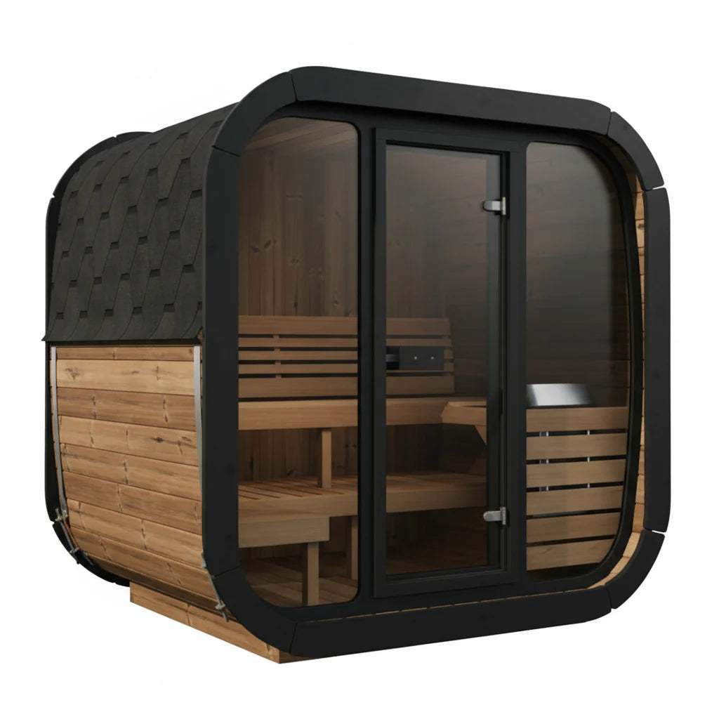 SaunaLife Sauna SaunaLife Model CL5G 4 Person Cube Series Outdoor Sauna Kit