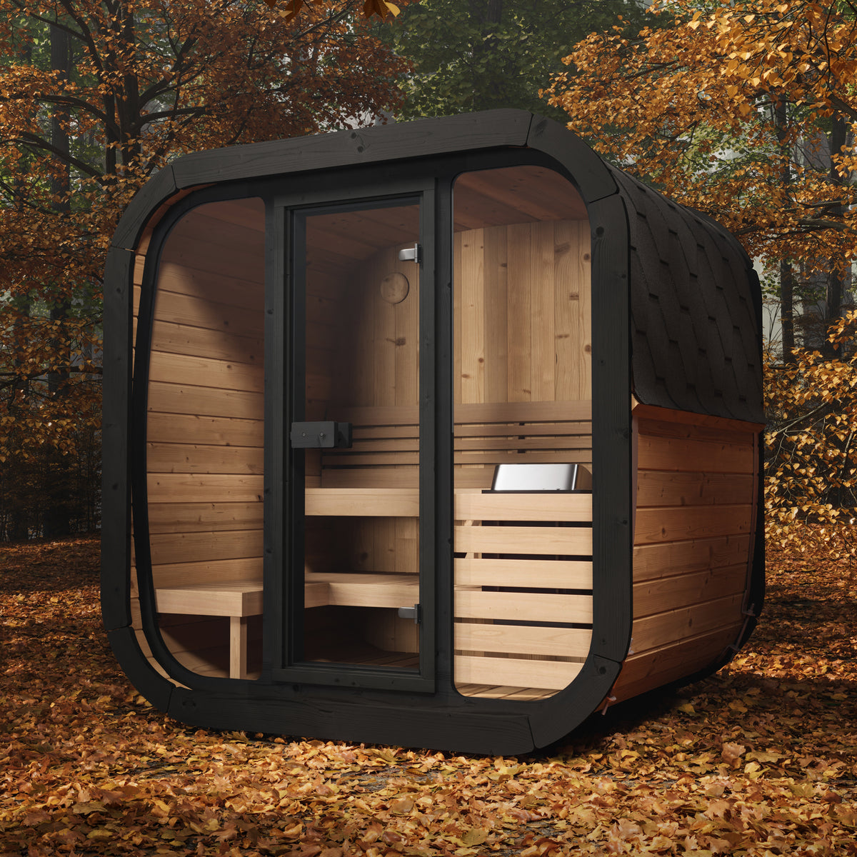 SaunaLife Sauna SaunaLife Model CL5G 4 Person Cube Series Outdoor Sauna Kit