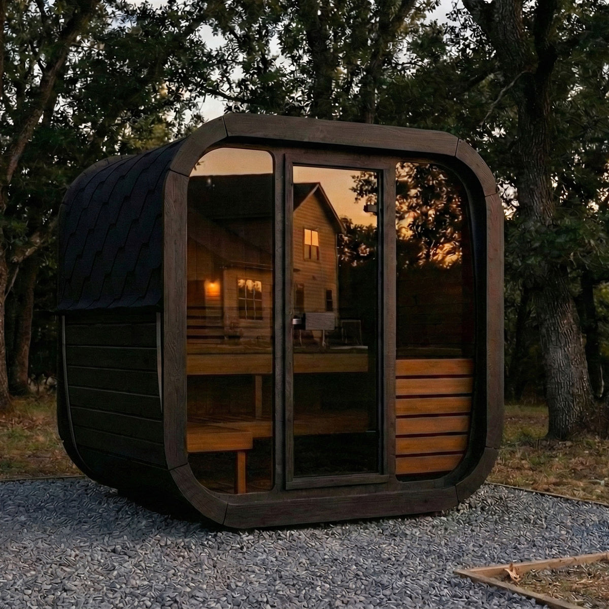 SaunaLife Sauna SaunaLife Model CL5G 4 Person Cube Series Outdoor Sauna Kit
