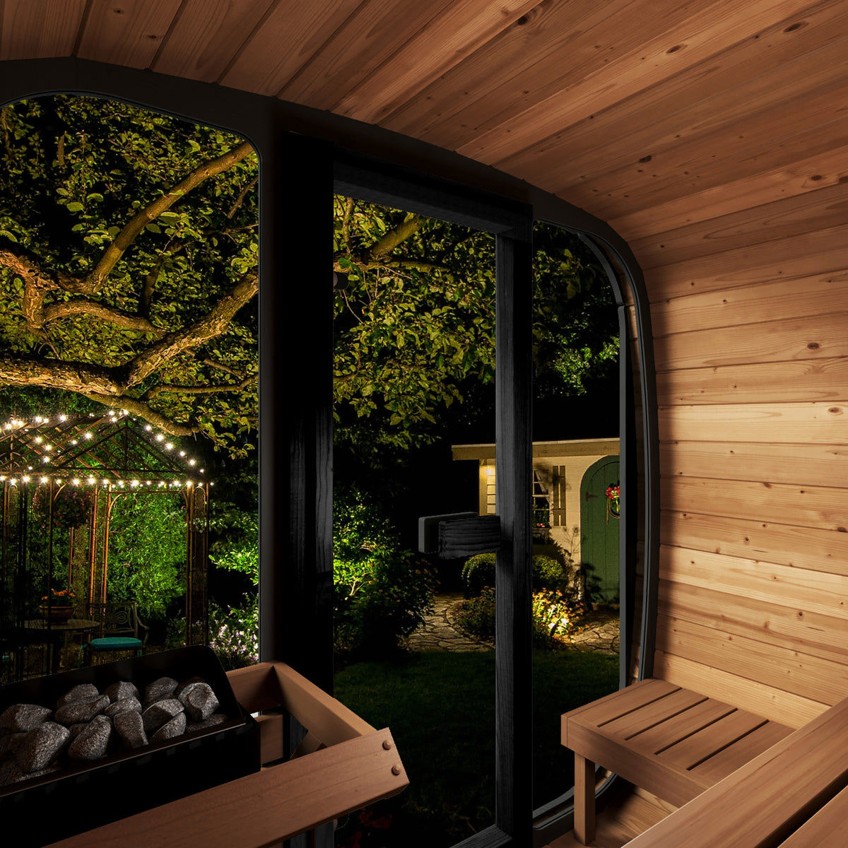 SaunaLife Sauna SaunaLife Model CL5G 4 Person Cube Series Outdoor Sauna Kit