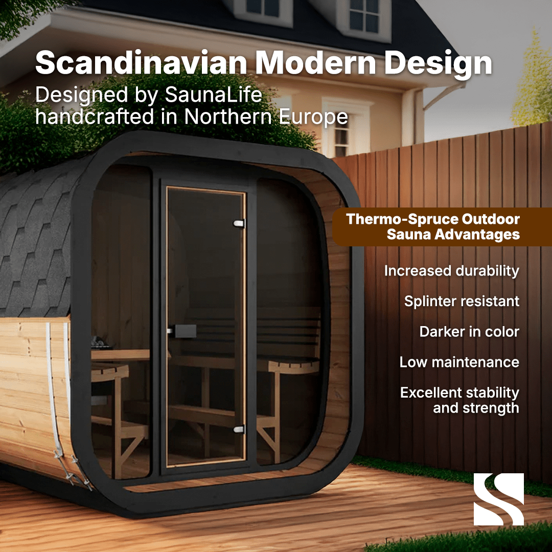 SaunaLife Sauna SaunaLife Model CL7G 6 Person Cube Series Outdoor Sauna Kit