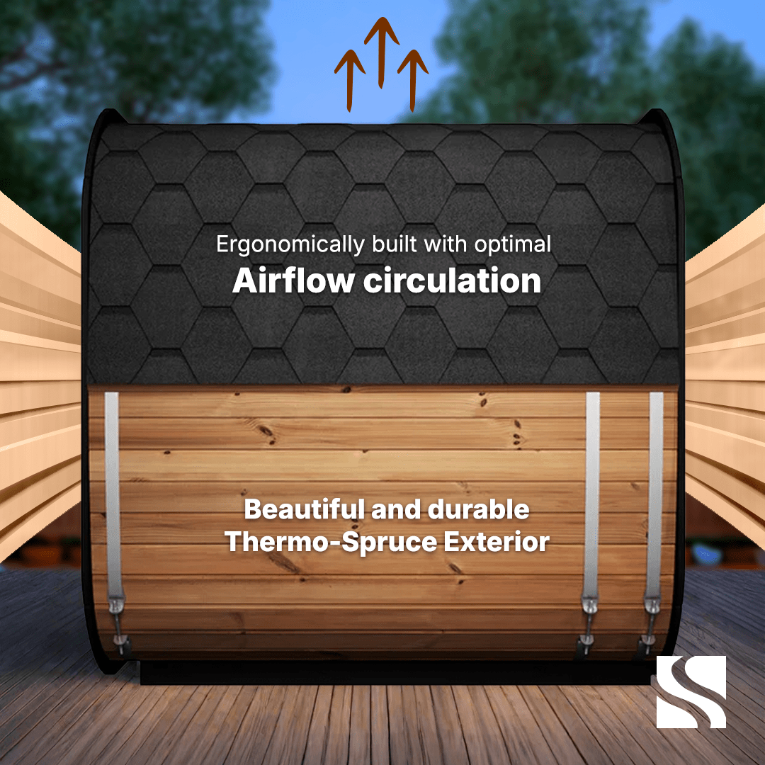 SaunaLife Sauna SaunaLife Model CL7G 6 Person Cube Series Outdoor Sauna Kit