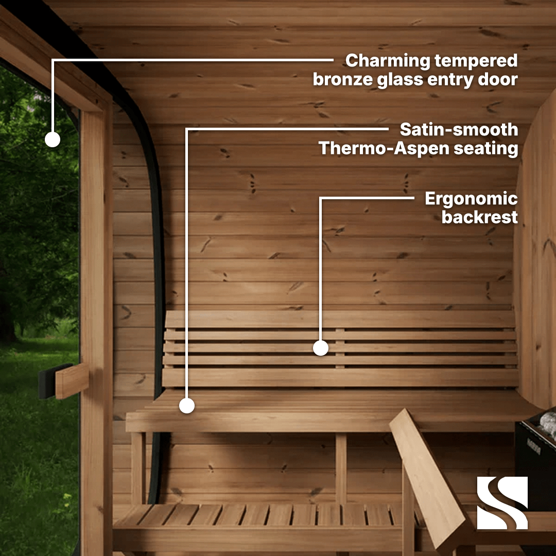SaunaLife Sauna SaunaLife Model CL7G 6 Person Cube Series Outdoor Sauna Kit