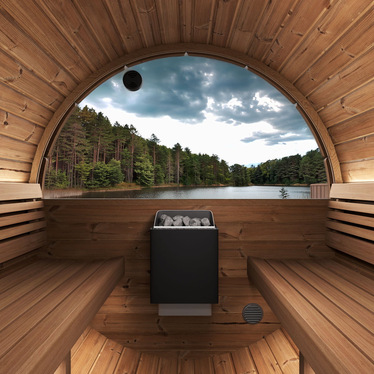 SaunaLife Sauna SaunaLife Model E6W 3 Person Sauna Barrel-Window