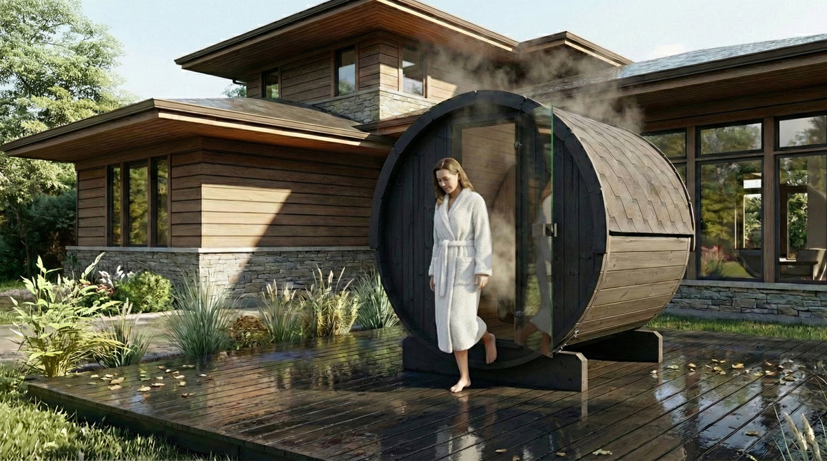 SaunaLife Sauna SaunaLife Model E7 4 Person Barrel Sauna