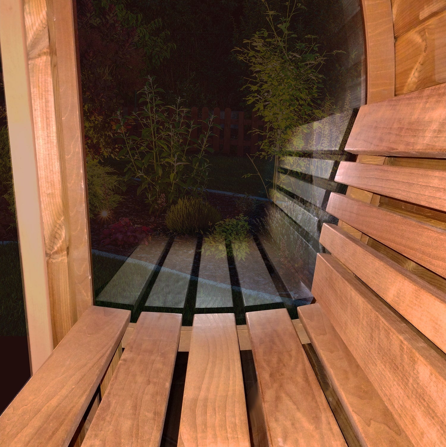SaunaLife Sauna SaunaLife Model E7G 4 Person Barrel Sauna w/ Glass Front