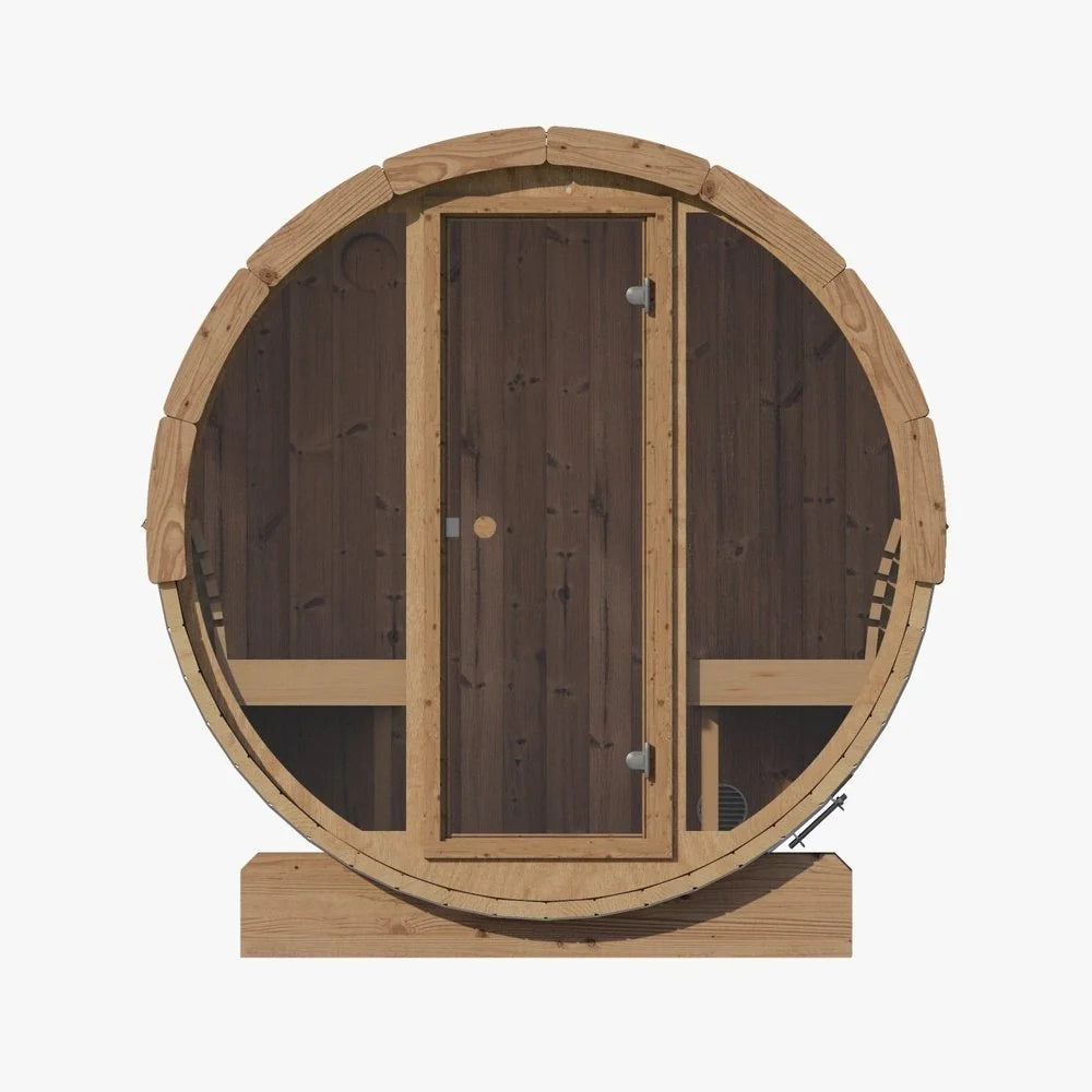 SaunaLife Sauna SaunaLife Model E7G 4 Person Barrel Sauna w/ Glass Front