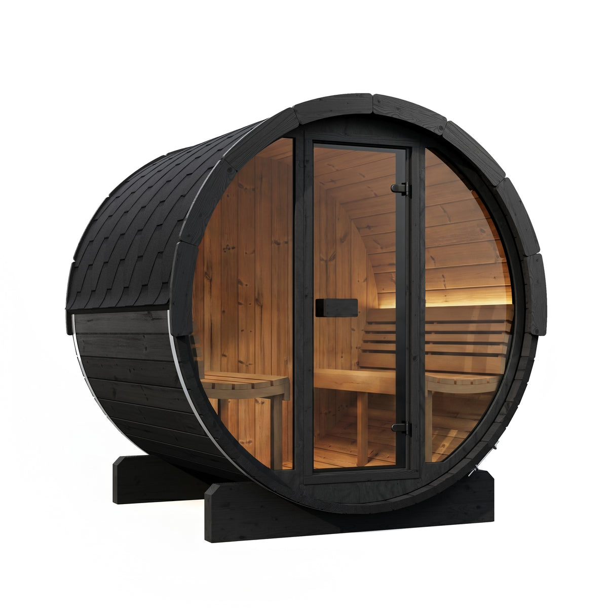 SaunaLife Sauna SaunaLife Model E7G 4 Person Barrel Sauna w/ Glass Front
