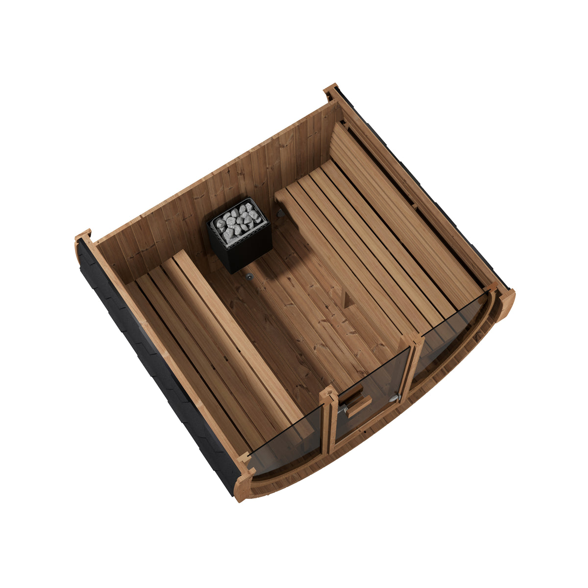 SaunaLife Sauna SaunaLife Model E7G 4 Person Barrel Sauna w/ Glass Front