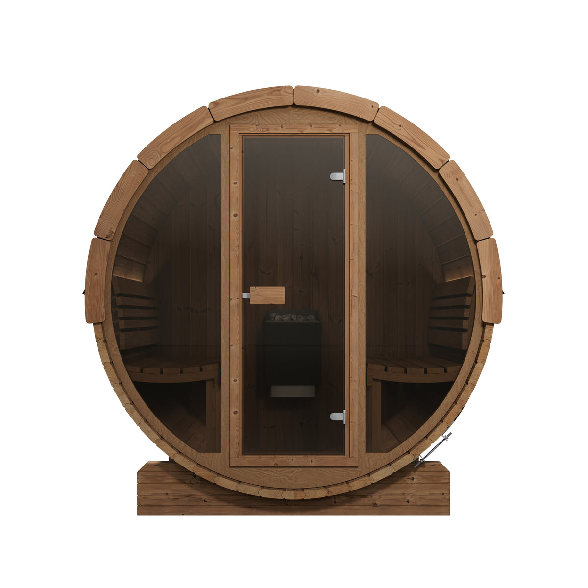 SaunaLife Sauna SaunaLife Model E7G 4 Person Barrel Sauna w/ Glass Front