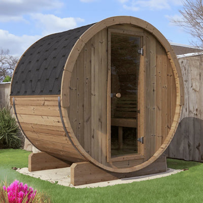 SaunaLife Sauna SaunaLife Model E7W 4 Person Sauna Barrel-Window