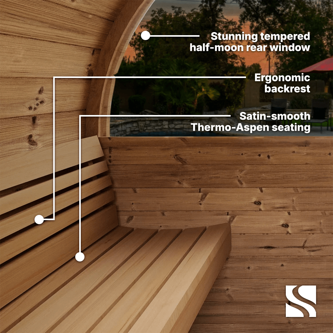 SaunaLife Sauna SaunaLife Model E7W 4 Person Sauna Barrel-Window