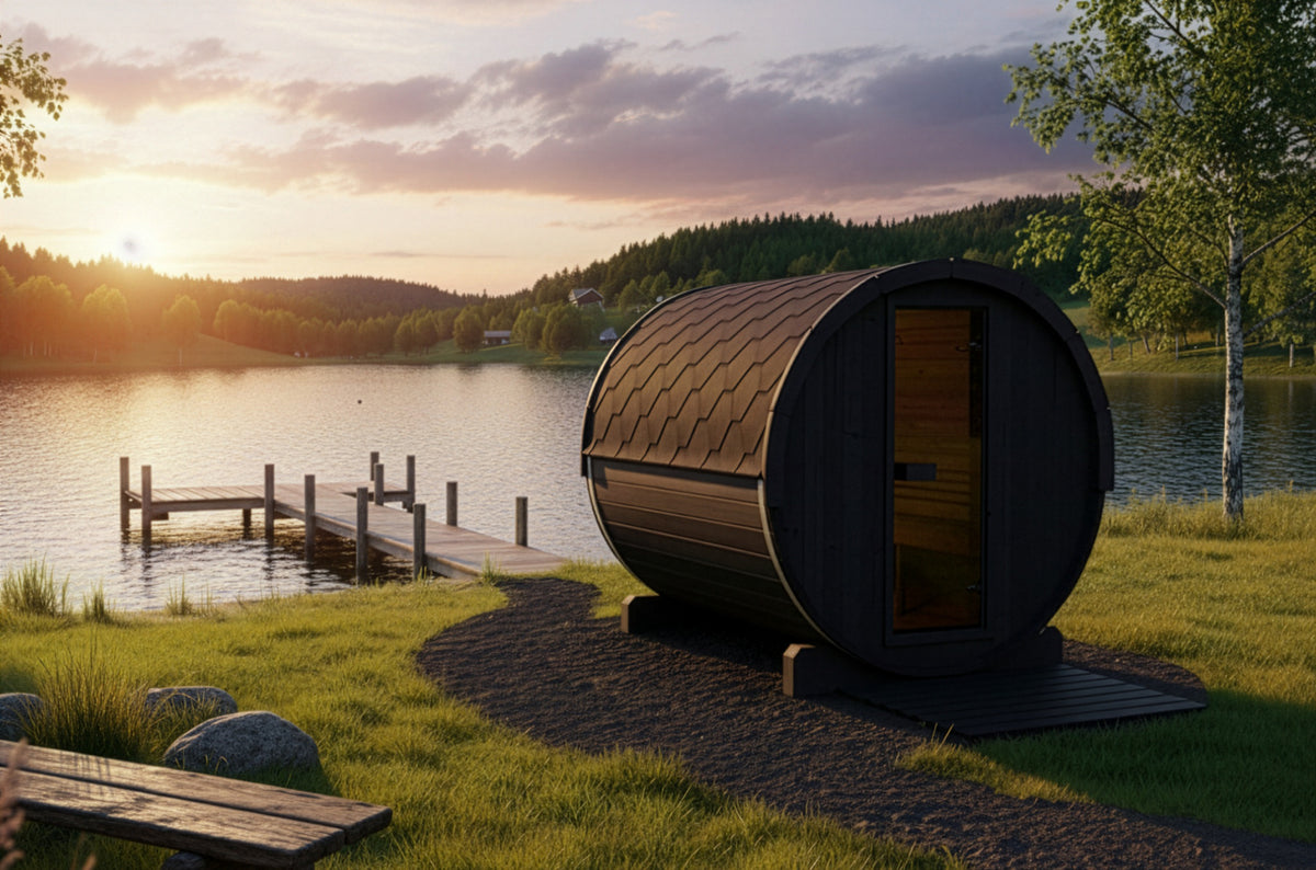 SaunaLife Sauna SaunaLife Model E8 6 Person Barrel Sauna