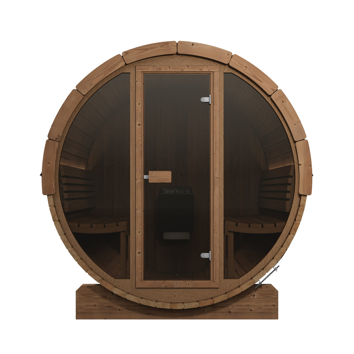 SaunaLife Sauna SaunaLife Model E8G 6 Person Barrel Sauna w/ Glass Front