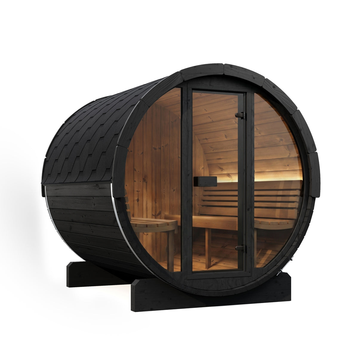 SaunaLife Sauna SaunaLife Model E8G 6 Person Barrel Sauna w/ Glass Front