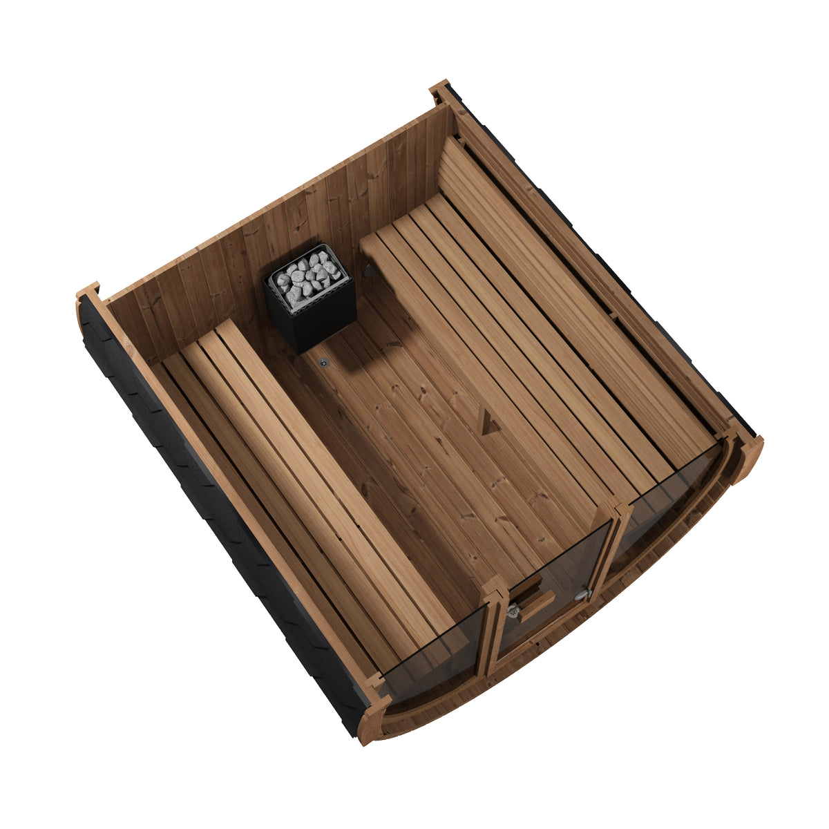 SaunaLife Sauna SaunaLife Model E8G 6 Person Barrel Sauna w/ Glass Front