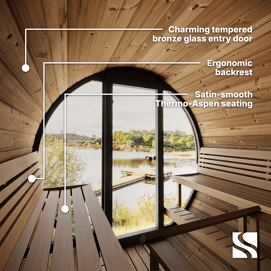 SaunaLife Sauna SaunaLife Model EE6G 4 Person Barrel Sauna