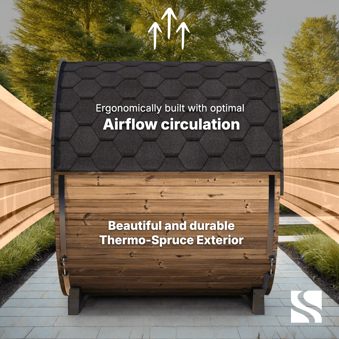 SaunaLife Sauna SaunaLife Model EE6G 4 Person Barrel Sauna