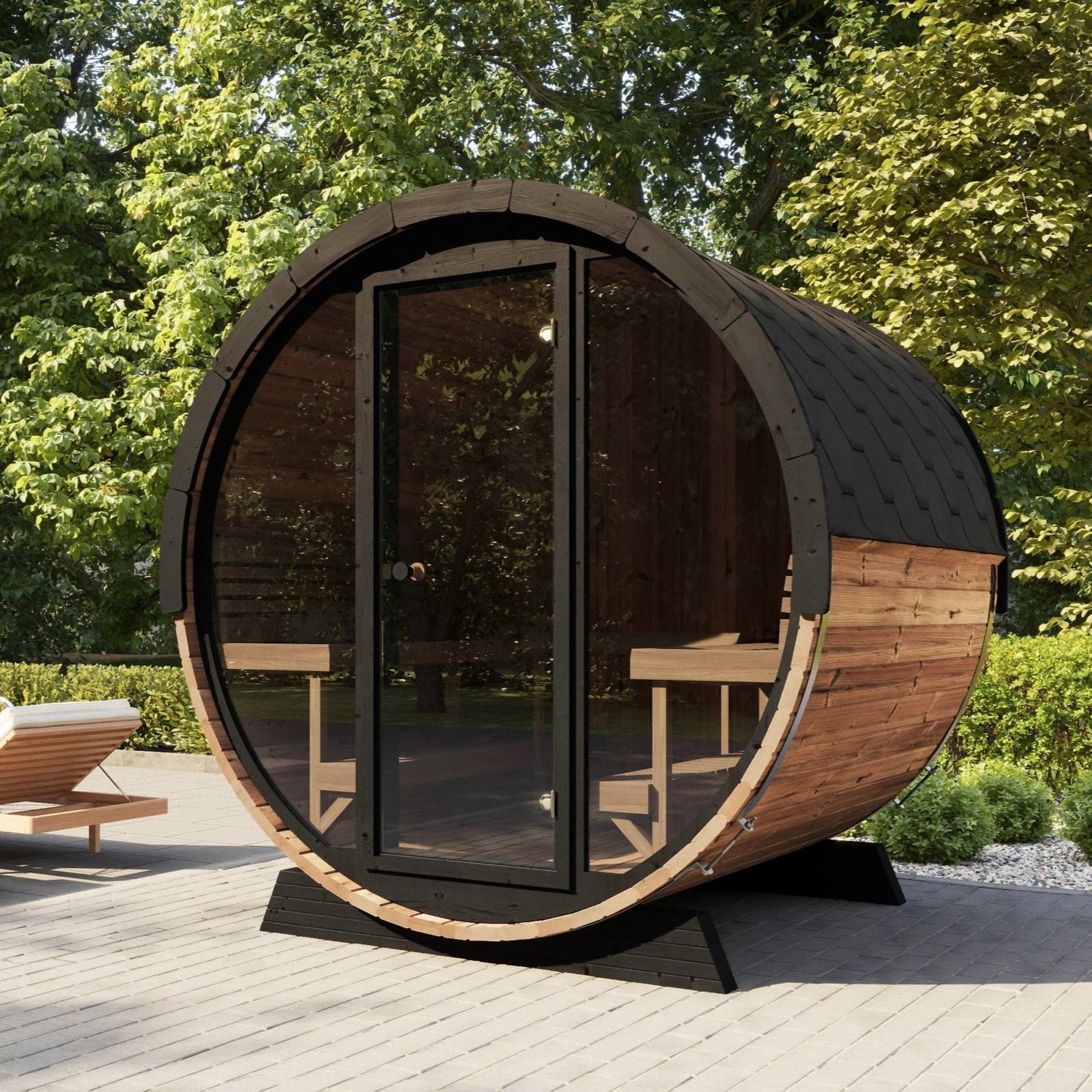 SaunaLife Sauna SaunaLife Model EE8G 6 Person Barrel Sauna