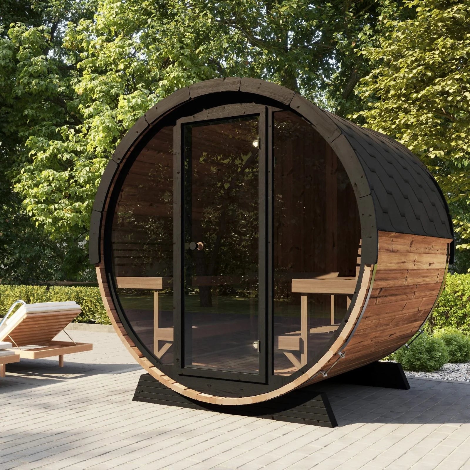 SaunaLife Sauna SaunaLife Model EE8G 6 Person Barrel Sauna
