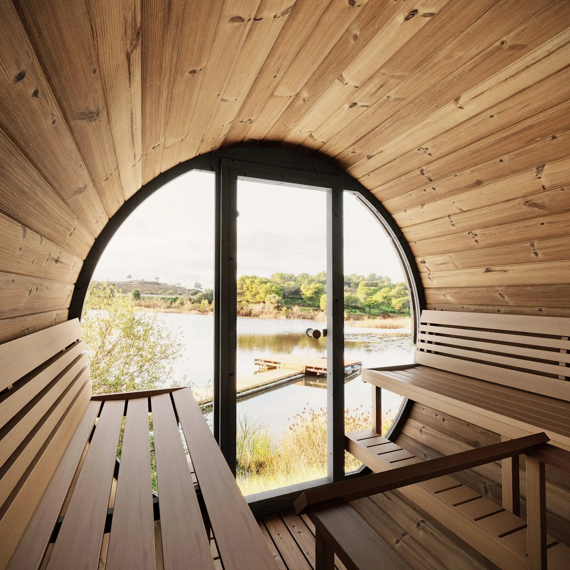 SaunaLife Sauna SaunaLife Model EE8G 6 Person Barrel Sauna