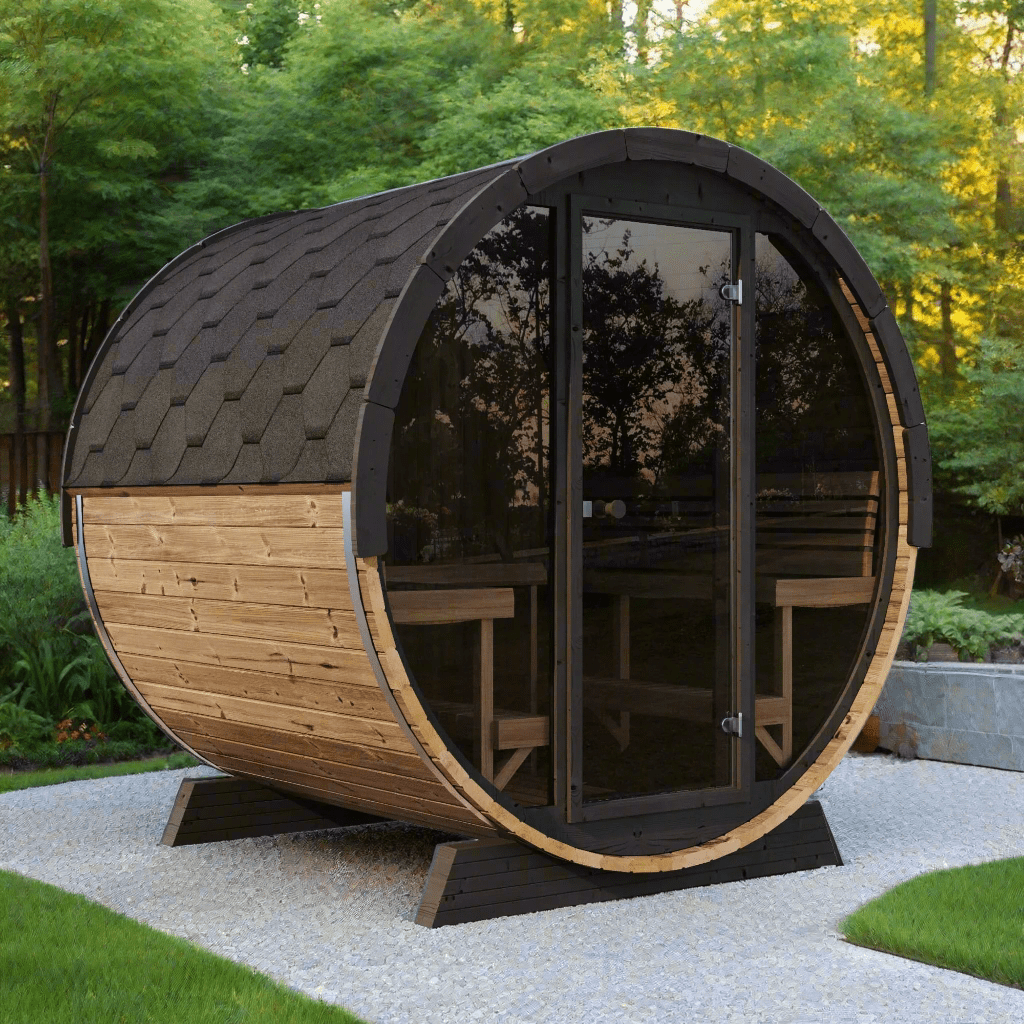 SaunaLife Sauna SaunaLife Model EE8G 6 Person Barrel Sauna