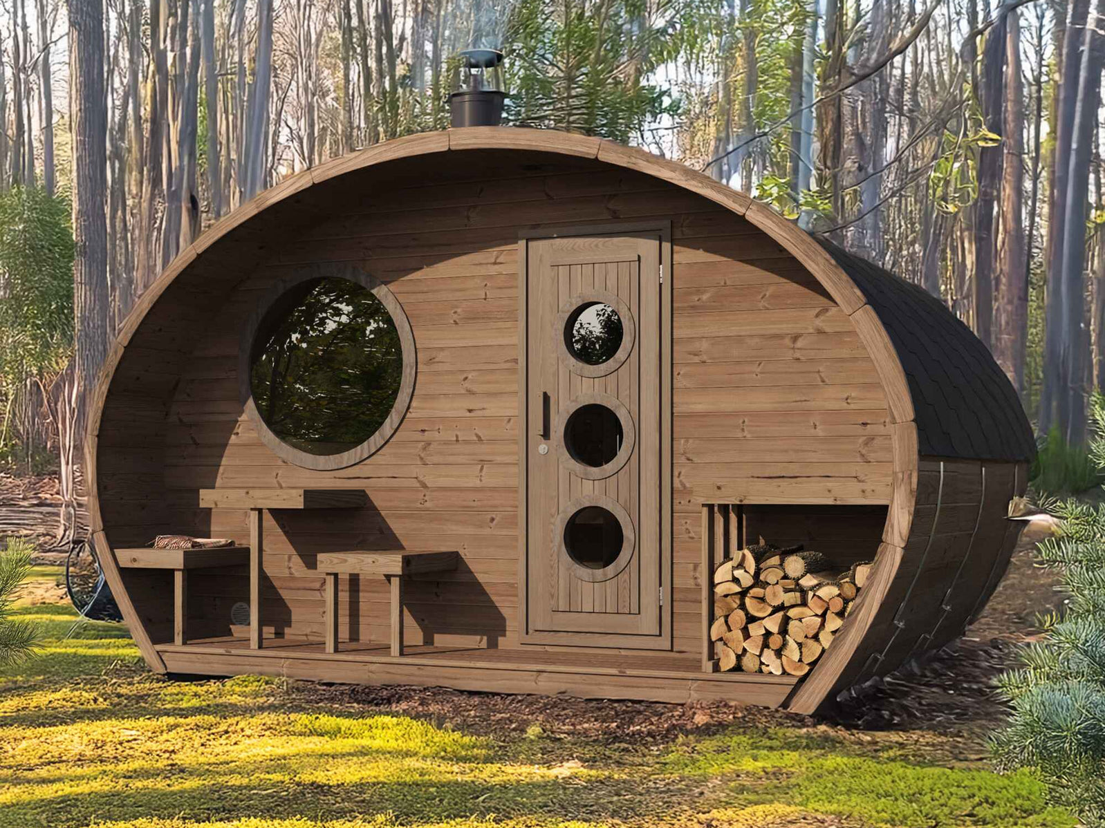 SaunaLife Sauna SaunaLife Model G11 8 Person Garden Series Outdoor Sauna
