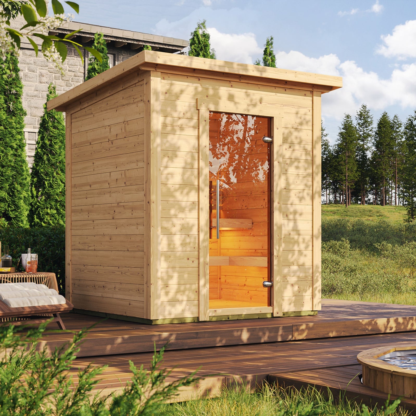 SaunaLife Sauna SaunaLife Model G2 4 Person Garden Series Outdoor Home Sauna Kit