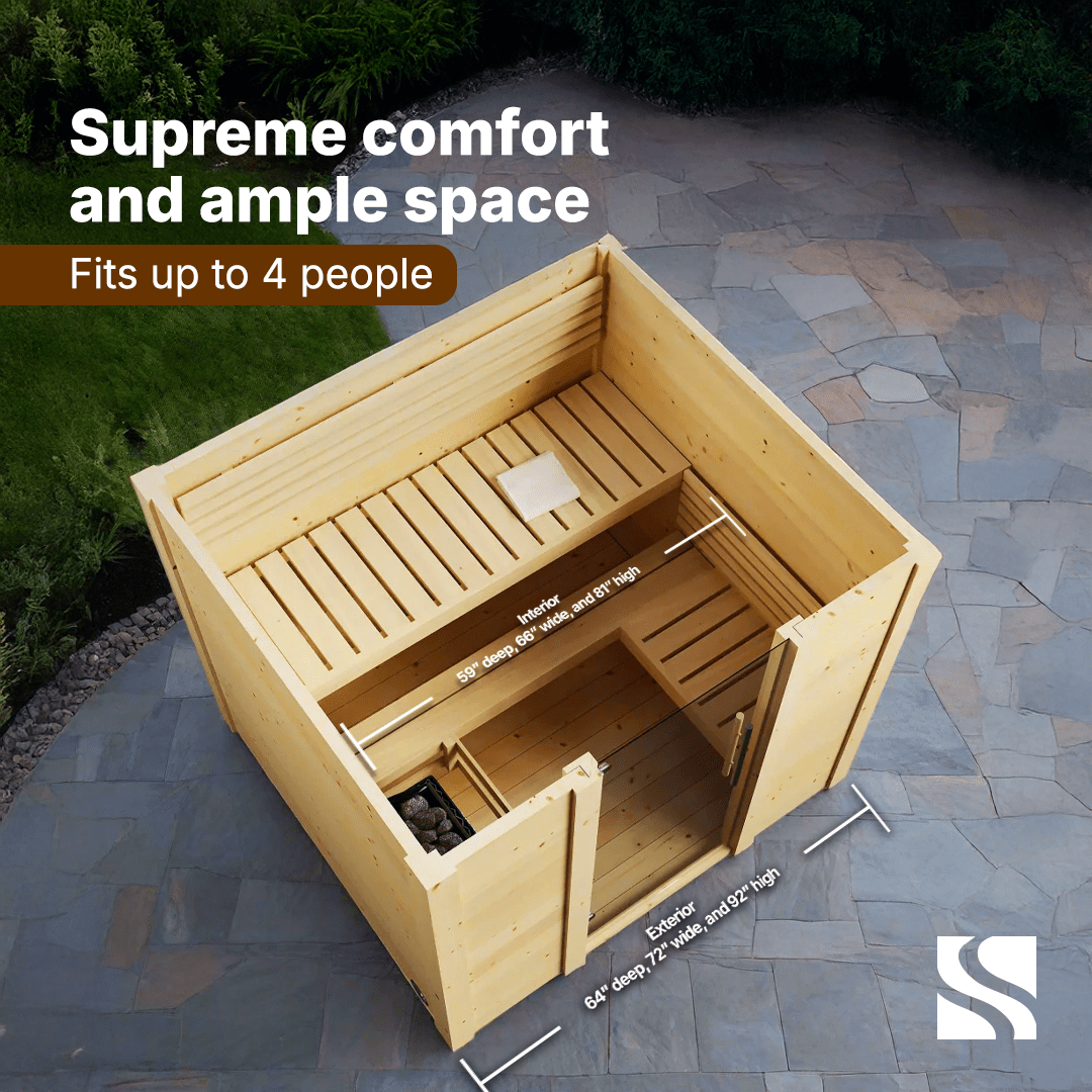 SaunaLife Sauna SaunaLife Model G2 4 Person Garden Series Outdoor Home Sauna Kit