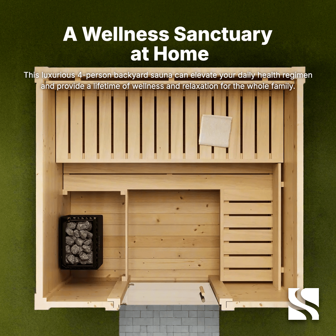 SaunaLife Sauna SaunaLife Model G2 4 Person Garden Series Outdoor Home Sauna Kit