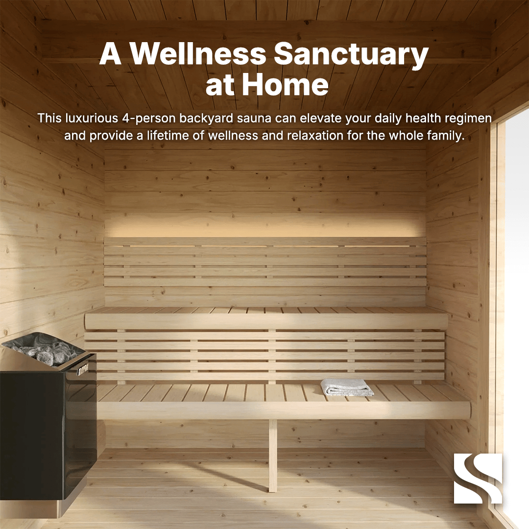 SaunaLife Sauna SaunaLife Model G4 6 Person Garden Series Outdoor Home Sauna Kit