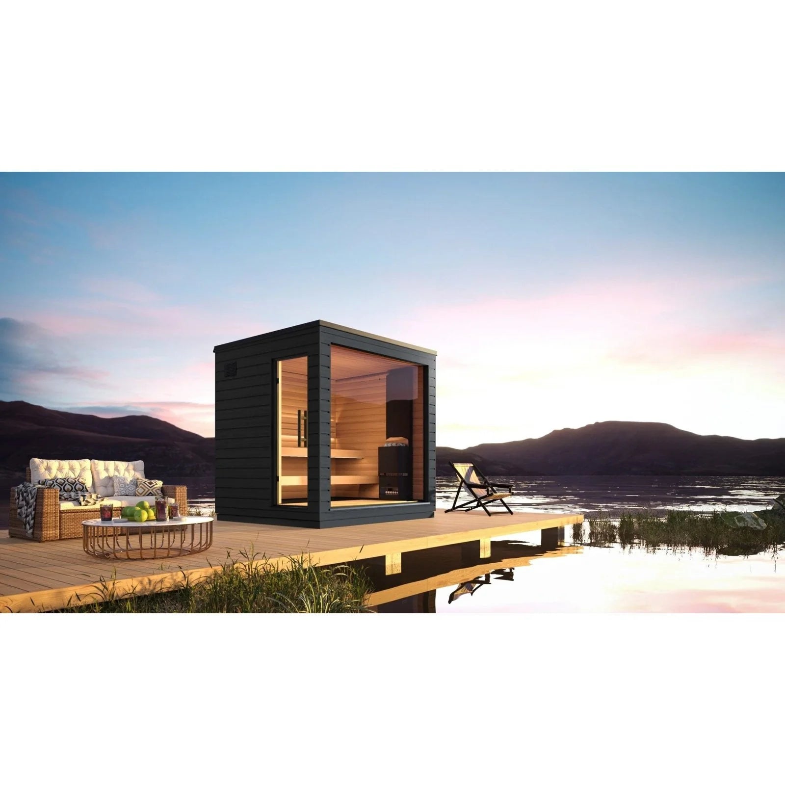 SaunaLife Sauna SaunaLife Model G6 5 Person Garden Series Pre-Assembled Outdoor Home Sauna