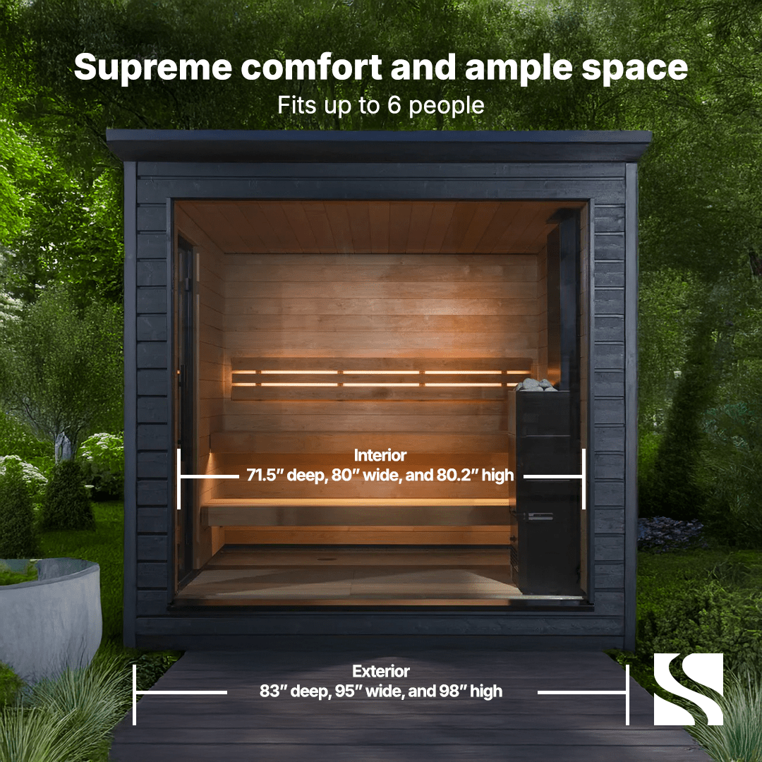 SaunaLife Sauna SaunaLife Model G6 5 Person Garden Series Pre-Assembled Outdoor Home Sauna