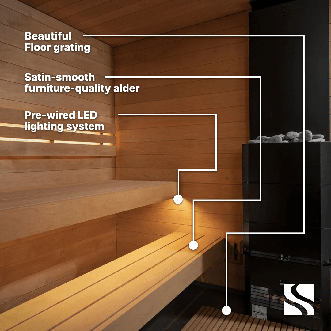 SaunaLife Sauna SaunaLife Model G6 5 Person Garden Series Pre-Assembled Outdoor Home Sauna