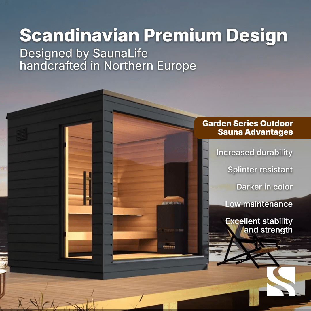 SaunaLife Sauna SaunaLife Model G6 5 Person Garden Series Pre-Assembled Outdoor Home Sauna