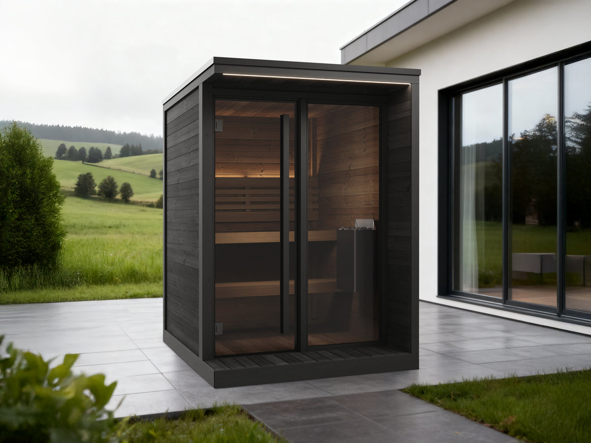 SaunaLife Sauna SaunaLife Model GL4 4 Person Garden Luxury Series Outdoor Sauna Kit