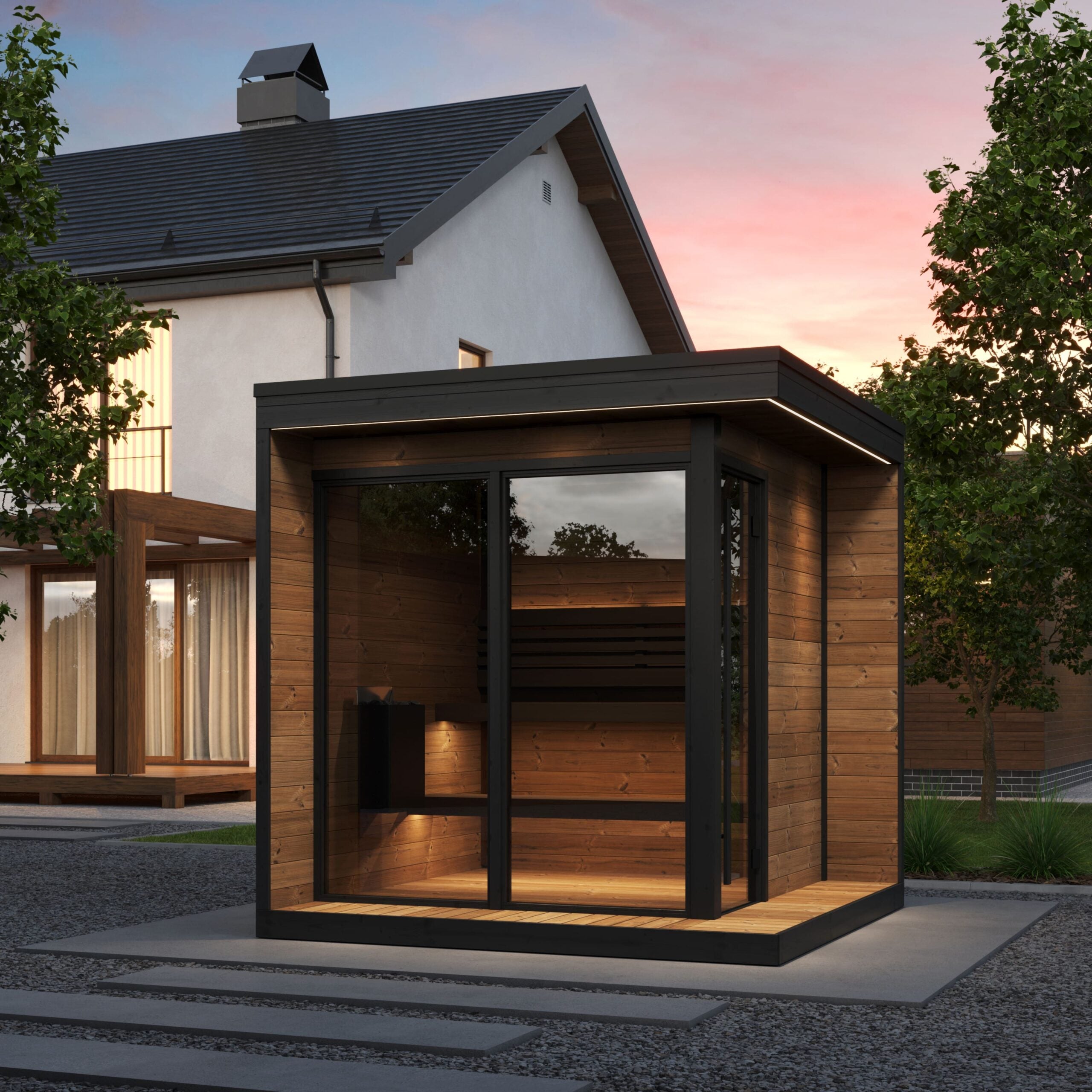 SaunaLife Sauna SaunaLife Model GL6 6 Person Garden Luxury Series Outdoor Sauna Kit