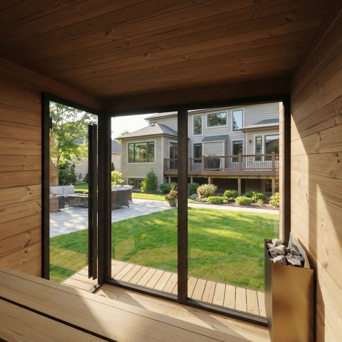 SaunaLife Sauna SaunaLife Model GL6 6 Person Garden Luxury Series Outdoor Sauna Kit
