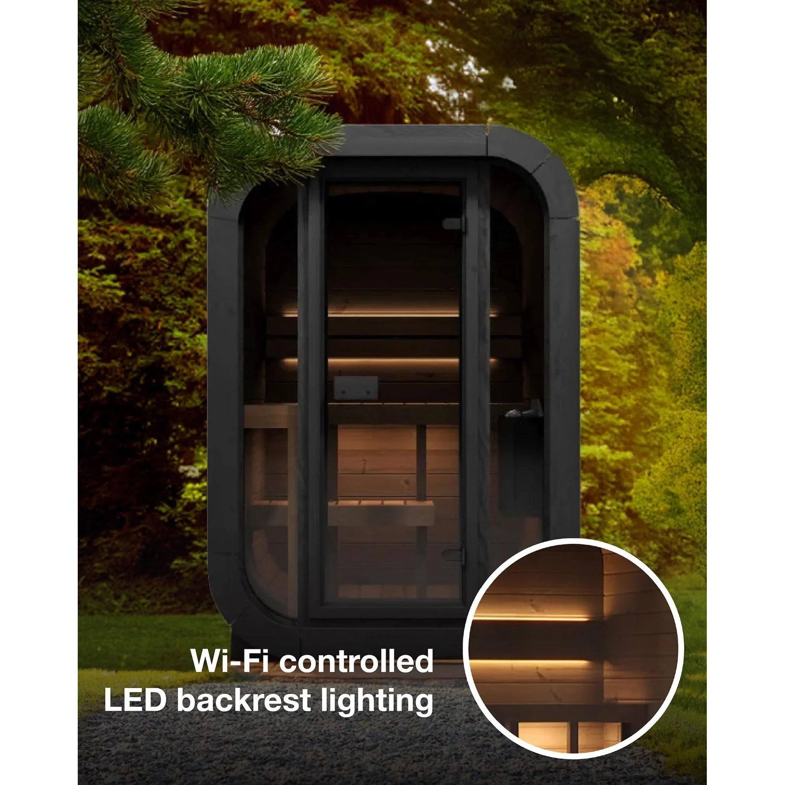 SaunaLife Model CL3G 1-2 Person Cube Series Outdoor Sauna Kit