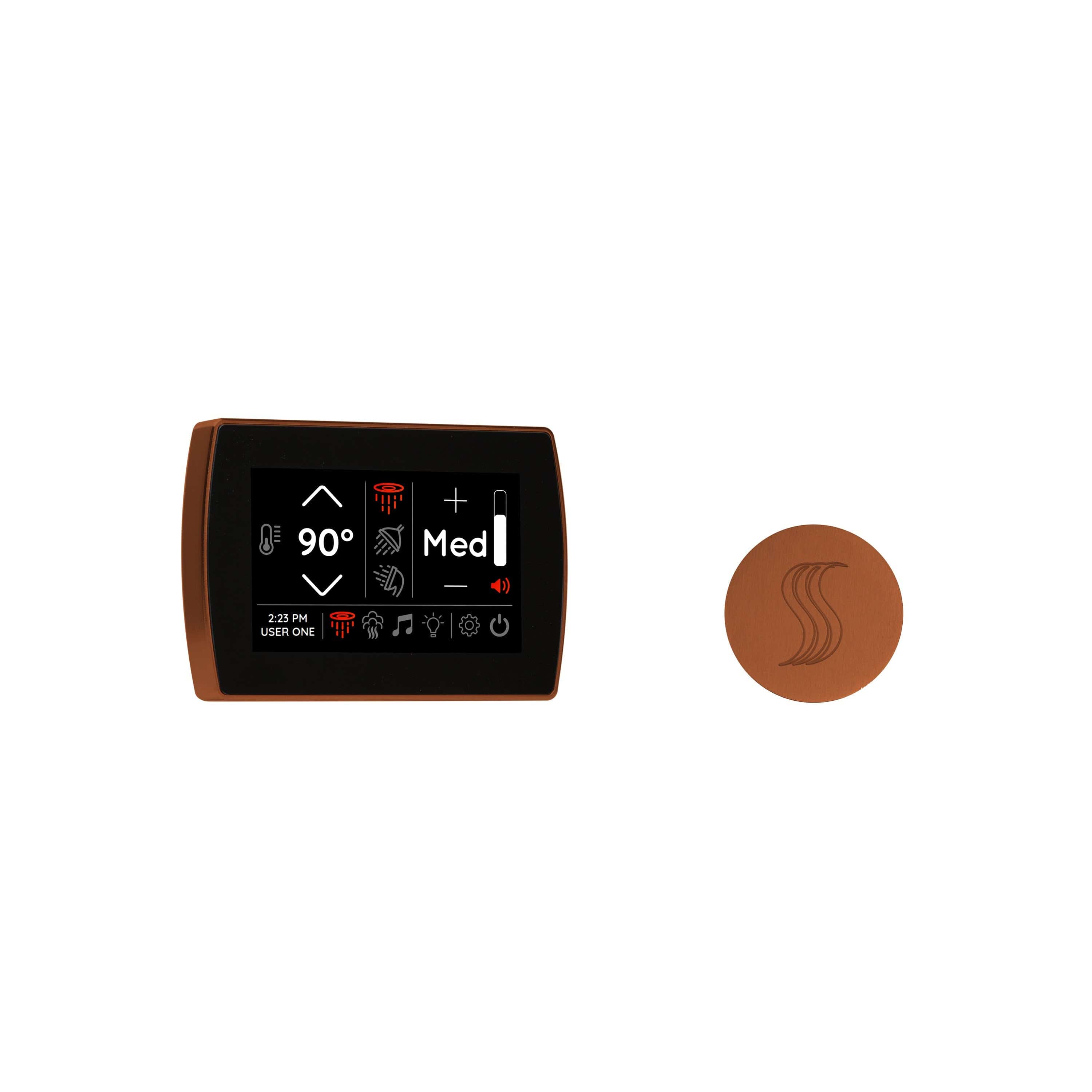 ThermaSol Antique Copper ThermaSol STCM-SVRD Signatouch Control and Steam Head Kit Round
