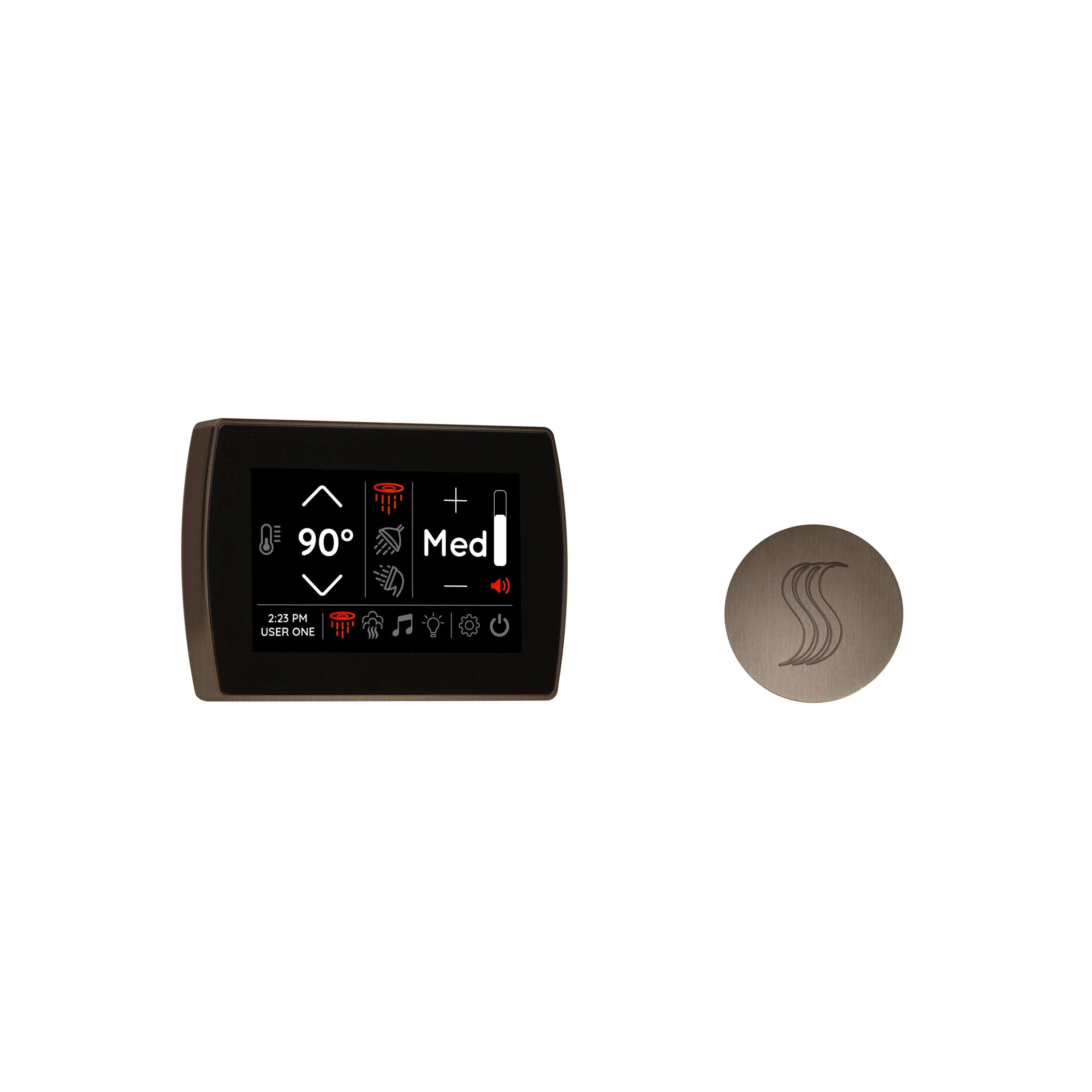 ThermaSol Antique Nickel ThermaSol STCM-SVRD Signatouch Control and Steam Head Kit Round
