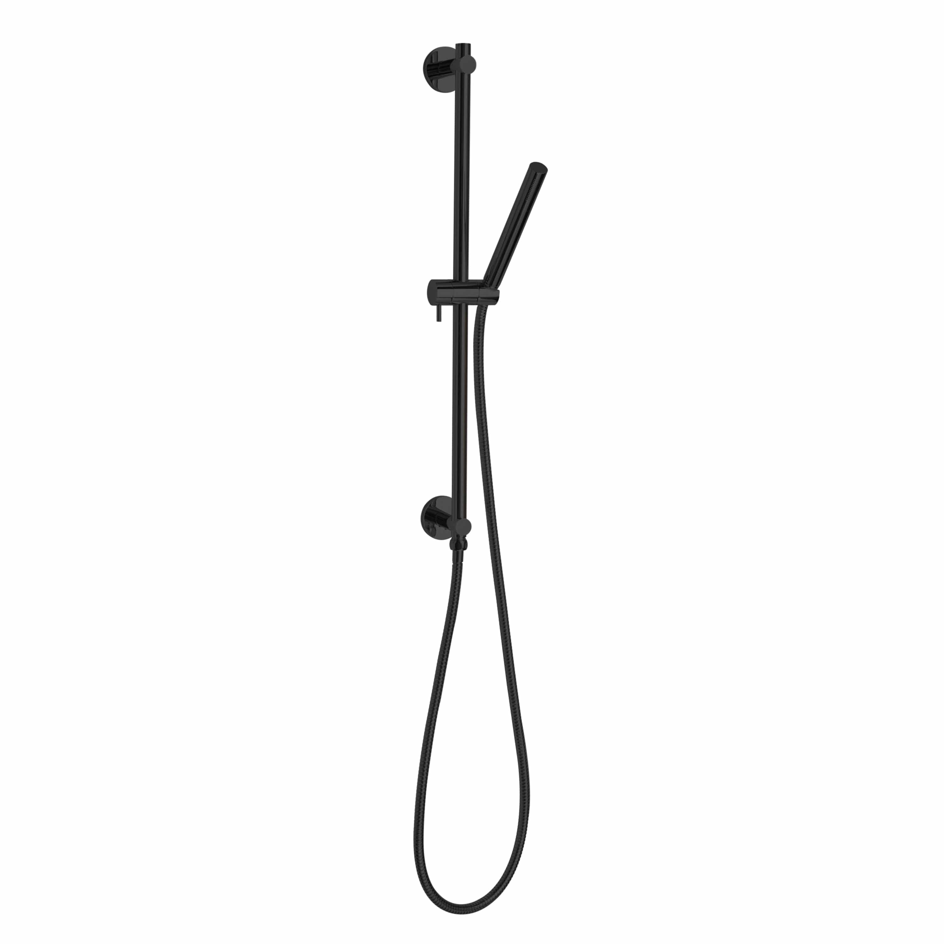 ThermaSol Matte Black / Round ThermaSol Shower Rail, Hose, and Wand Kit