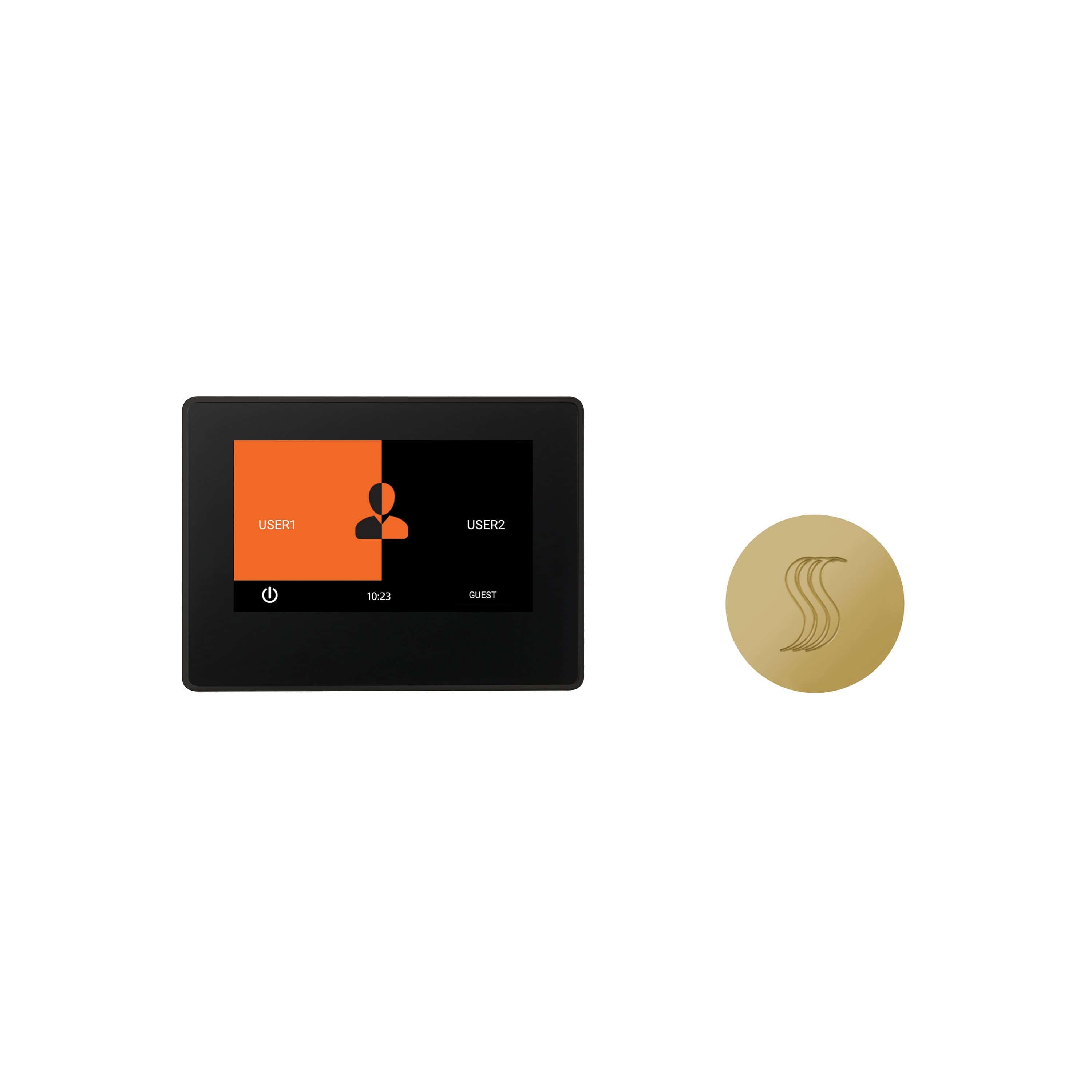 ThermaSol Polished Brass ThermaSol ThermaTouch TT7-SVRD 7" Control and Steam Head Kit Round