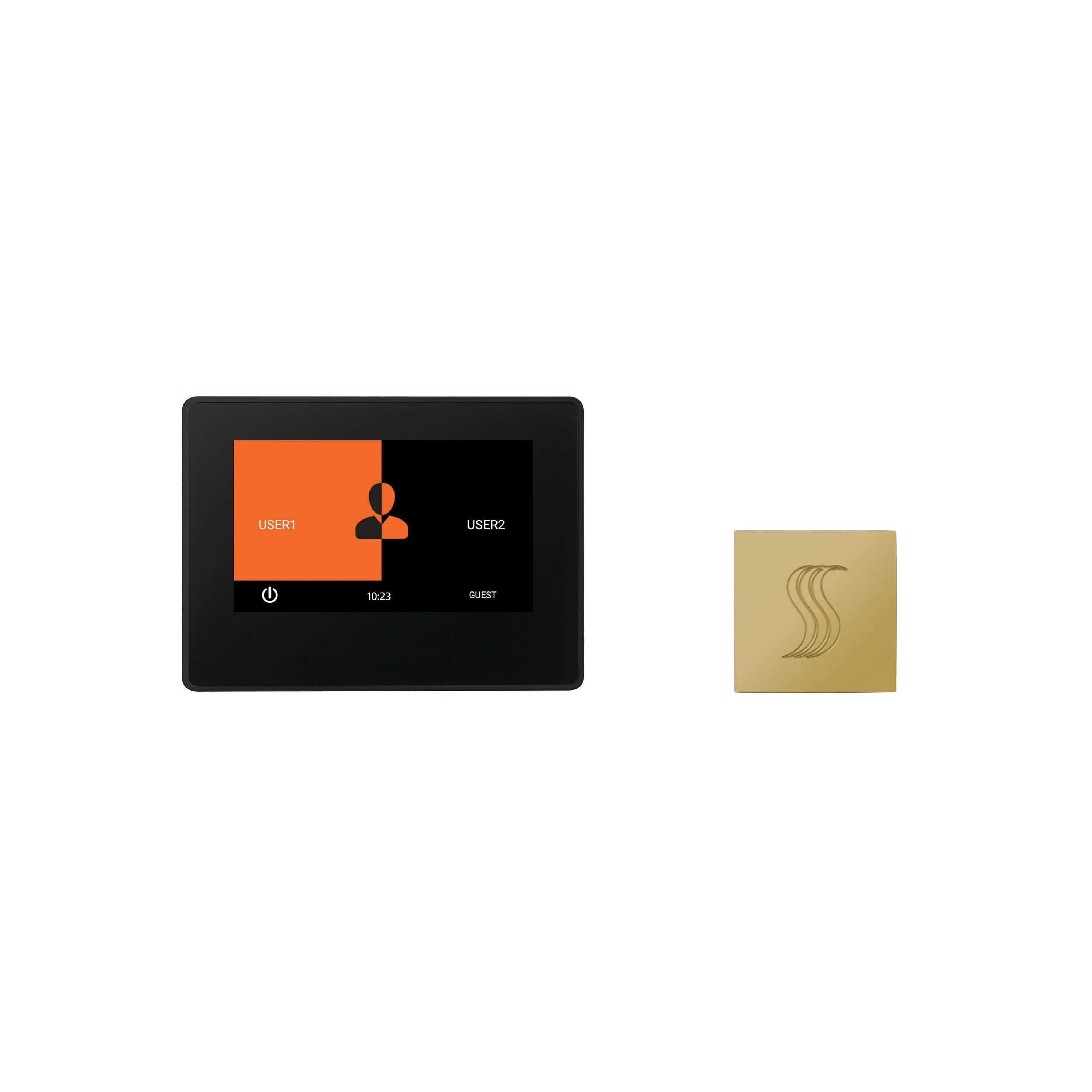 ThermaSol Polished Brass ThermaSol ThermaTouch TT7-SVSQ 7" Control and Steam Head Kit Square